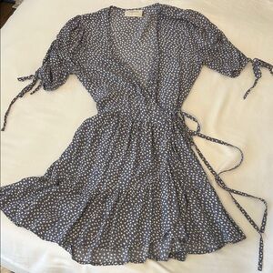 Auguste The Label Blue Della Wrap Mini Dress 4